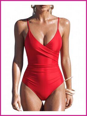 Women's Push Up One Piece Swimsuit Tummy Control Ruched Backless